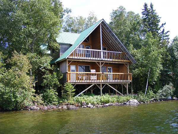 This is a photo of a cottage facing the lake